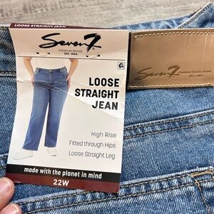 Seven7 Women's Classic Blue Straight Leg Jeans